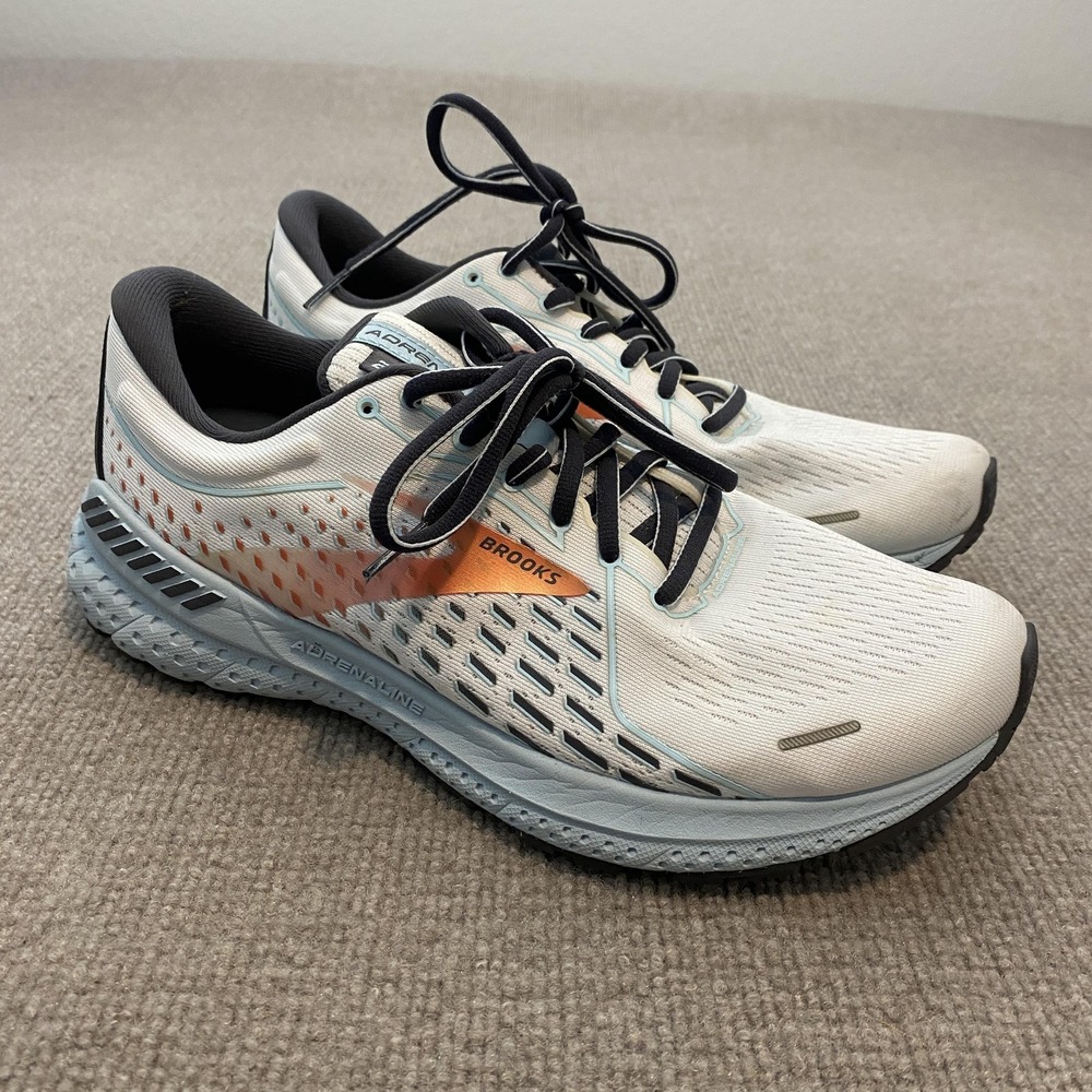 Brooks Adrenaline GTS 21 Shoes Womens Size 9.5 White Mesh Cushioned 1203291B193